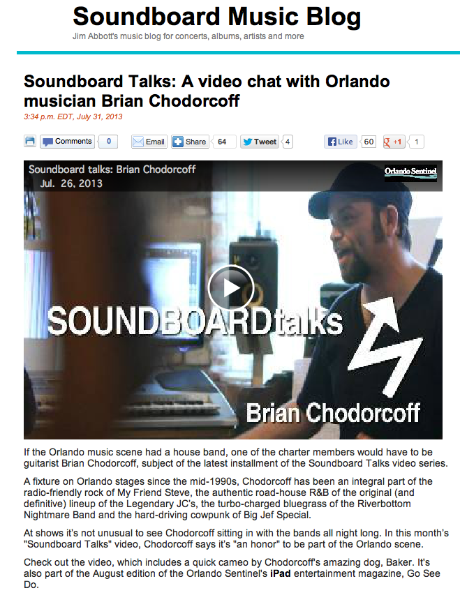 Soundboard talks: Brian Chodorcoff