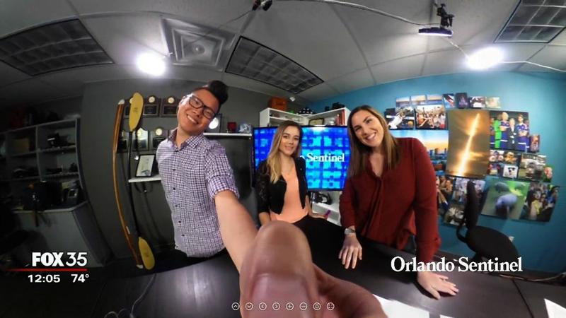 Sean Pitts, Alicia DelGallo and Caitlin Dineen in a 360 photo on Orlando News Now.