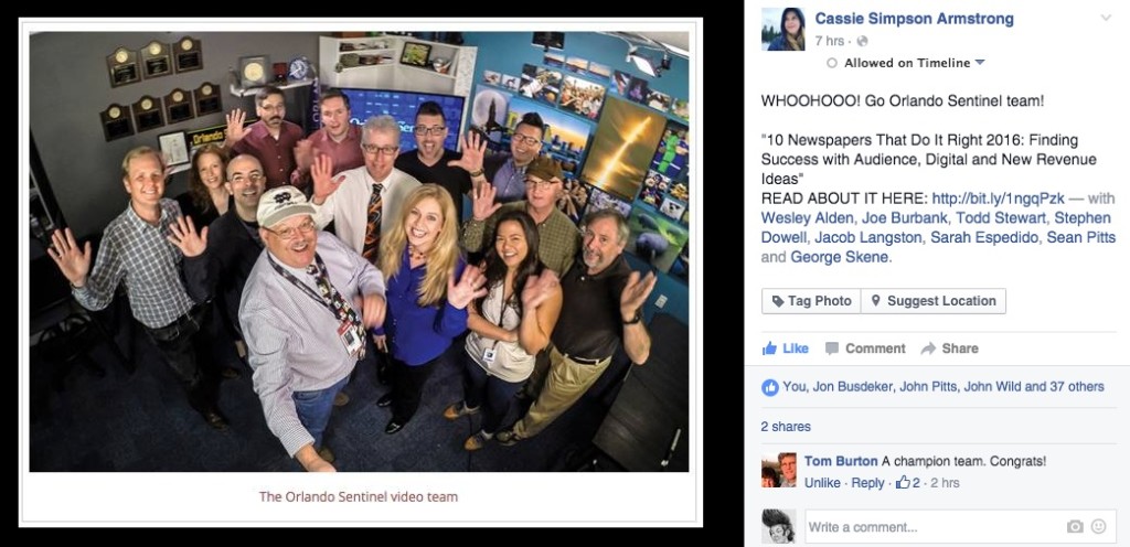 Facebook post celebrating E&P